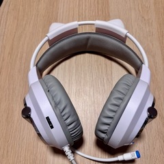 猫耳ゲーミングヘッドセット ホワイトの画像