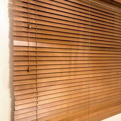 木製ウッドブラインド　幅：133cm 高さ：123cmの画像