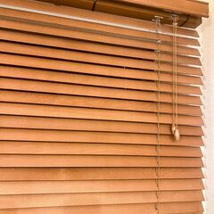 木製ウッドブラインド　幅：133cm 高さ：123cmの画像