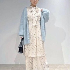 リリーブラウン　ボウタイプリーツワンピースの画像