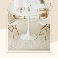 カフェテーブル／丸テーブル 白 幅80cm お手入れ簡単 円形 スチール ホワイト 省スペース コンパクト 2人用 おしゃれ 北欧 一人暮らしの画像