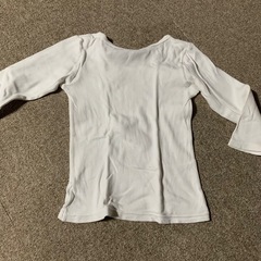 長袖　Tシャツ　100cm 白　ホワイト　柄なしの画像