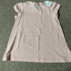 100cm女の子　半袖　Tシャツ　ピンク　リボン　かわいい　女の子　の画像