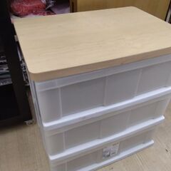 たった千円ポッキリ　天板木製　衣装ケース　チェスト　プラケース　タンスの画像