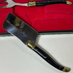 フランス製 Laguiole ライオール ラギオール製 チーズナイフ＆フォークセット ケース付き 中古 ワインアクセサリー ホームパーティーの画像
