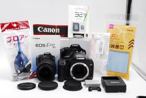 ❤️極美品✨スマホ転送⭐️Canon Kiss X2 ?初心者！純正箱付き　すぐ使える！簡単本格撮影！付属品多数！ ◆標準レンズ、説明