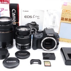 ❤️スマホ転送⭐️Canon  Kiss X7 おまけレンズつき　🔰初心者/本格撮影/すぐ使える/おまけ多数！ ◆標準レンズ　おまけ望遠レンズつき！☘️ の画像
