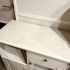 ニトリ　リズバレー　カウンターワゴン　キッチン収納　食器棚の画像