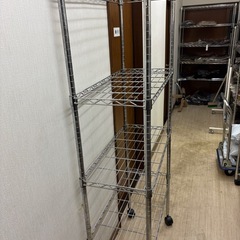 シルバーラック スチールラック メタルラック 棚 キッチンラック レンジ ①の画像