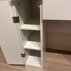 ドレッサー　白　椅子付き　鏡収納付きの画像