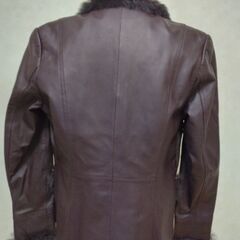 ブルゾン　革　レディース　ダークレッドの画像