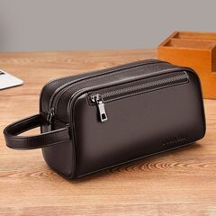 セカンドバック　クラッチバック　本革　高級牛革使用　多機能　バック　ポケット　収納多数　黒色・茶色　２色の画像