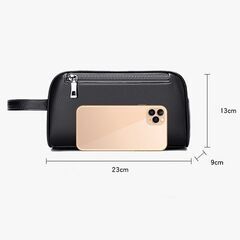 セカンドバック　クラッチバック　本革　高級牛革使用　多機能　バック　ポケット　収納多数　黒色・茶色　２色の画像