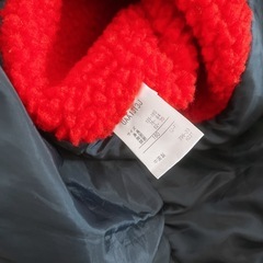 160 umbro フード付きベンチコート ネイビー/レッドの画像