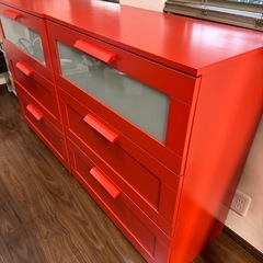 IKEA BRIMNES ブリムネス チェスト　赤いタンスの画像