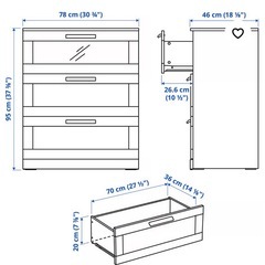 IKEA BRIMNES ブリムネス チェスト　赤いタンスの画像