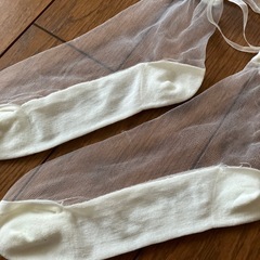✨美品✨シースルー編み上げ靴下　１回のみ着用の画像