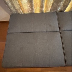 山善(YAMAZEN) ソファ ソファーベッド カウチ リクライニング ゆったり 2人掛け 背部リクライング3段階 簡易ベッド ローソファー 幅175×奥行86-94×高さ32-68cm 組立品 グレー HSBS-180(GY)の画像