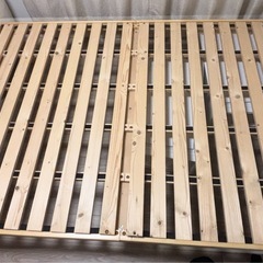 【美品】ダブルベッド　すのこ　マットレス2枚　ダブルマットレスの画像