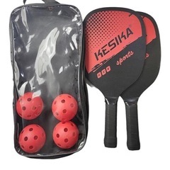ポータブル ピックルボール パドル ラケット 2 ラケット キャリー ケース 4 ピックルボール スポーツ用の画像