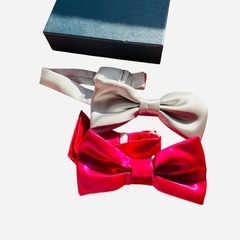 ホワイトドレスシューズと蝶ネクタイセット　結婚式　衣装　セレモニー　フォーマルの画像