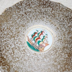 大皿　和食器　南蛮柄　南蛮渡来絵の画像