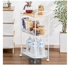 天板タイプ】キャスター付きキッチンワゴンの画像