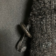 JILL STUART ラメ入りブラック ツイード ノーカラーコート Mの画像