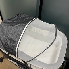折りたたみベビーベッド 蚊帳・収納付き グレー系の画像