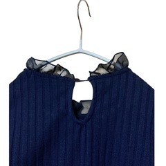 【美品】INGNI イング パール×シアーフリル リブニット ネイビー 濃紺 Ｍの画像