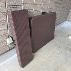 【引き渡し者決まりました】折りたたみ　テーブル&ベンチの画像