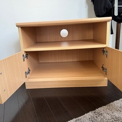 コンパクトテレビ台／ローボード　ナチュラル木目　配線穴あり の画像