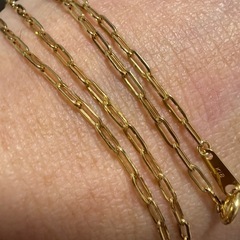 K18 クリップチェーンネックレス　約45cm 1.6g 幅約1mmの画像