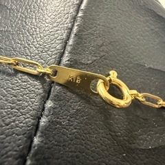 K18 クリップチェーンネックレス　約45cm 1.6g 幅約1mmの画像