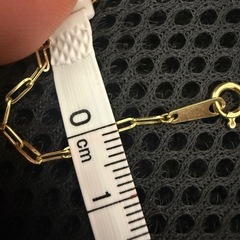 K18 クリップチェーンネックレス　約45cm 1.6g 幅約1mmの画像