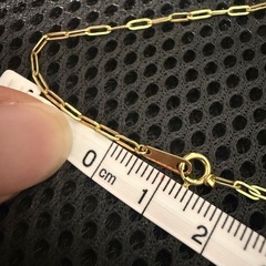 K18 クリップチェーンネックレス　約45cm 1.6g 幅約1mmの画像