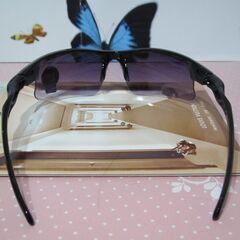 ②【サングラス】新品未使用ヴィンテージサイクリングサングラス　パープル（紫）色　未使用品の画像