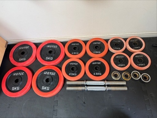 IROTEC（アイロテック） ラバーダンベル40KGセット（片手20kg×2個）