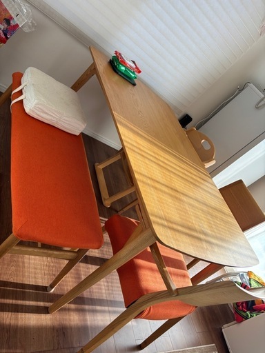 ダイニングセット（商品説明よく読んでください） (みかん) 瀬野の