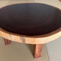 モンキーポッド　輪切り一枚板ローテーブル の画像