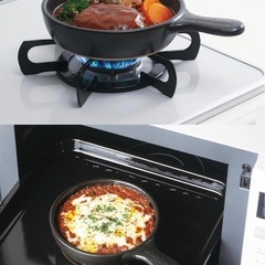 カクセー(Kakusee) スキレット 陶製 鍋 16cm 深さ3.5cm 煮込み料理 直火 電子レンジ 対応の画像