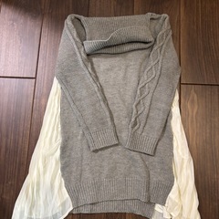 レース切り替え　ニットの画像