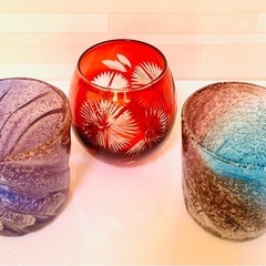 琉球グラス　切子？グラス　ロックグラス　美品　お洒落の画像