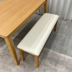 KL-5【新入荷　アウトレット品】シールズ135 ベンチダイニング4点セット　ナチュラルの画像