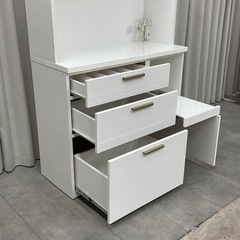 KL-8【新入荷　リサイクル品】ニトリ　ソレル100 KB WH オープンキッチンボード　白の画像