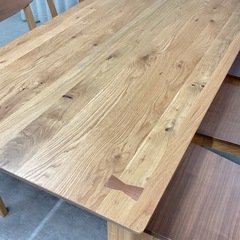 KL-9【新入荷　アウトレット品】シャルム180 オーク無垢材　ダイニング7点セット　ナチュラル×ブラウンの画像