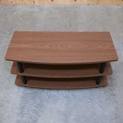 ≪zyt2642ジ限≫ TV台/ローボード 幅90cm　　　オープンボード/ステイン風/ウォールナット風/おしゃれ/中古家具/リユースストレージ仙台 071212-09の画像