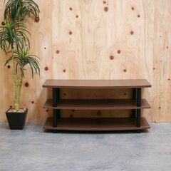 ≪zyt2642ジ限≫ TV台/ローボード 幅90cm　　　オープンボード/ステイン風/ウォールナット風/おしゃれ/中古家具/リユースストレージ仙台 071212-09の画像