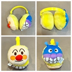 アンパンマン ウォールポケット 壁掛け収納　耳当て　イヤーマフ　イヤマフ　もこもこレシーバー　防寒具　防寒 小物入れ　ぬいぐるみ　　おもちゃ収納の画像