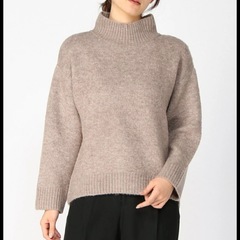 グローバルワーク　マシュマロタッチハイネックプルオーバー グレイッシュブラウンの画像